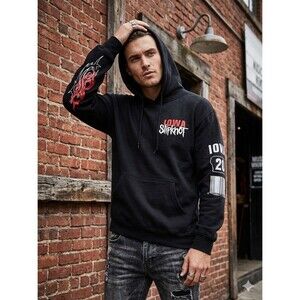 Slipknot Iowa 20th Anniversary Barcode Goat Hoodie Adult Small Hooded Sweatshirt